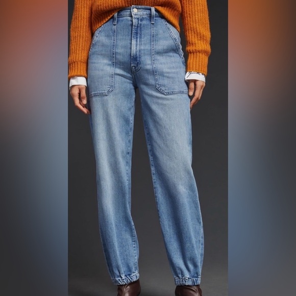 MOTHER The Wrapper Patch Springy Ankle We The Animals Blue Size 24 - Picture 2 of 15